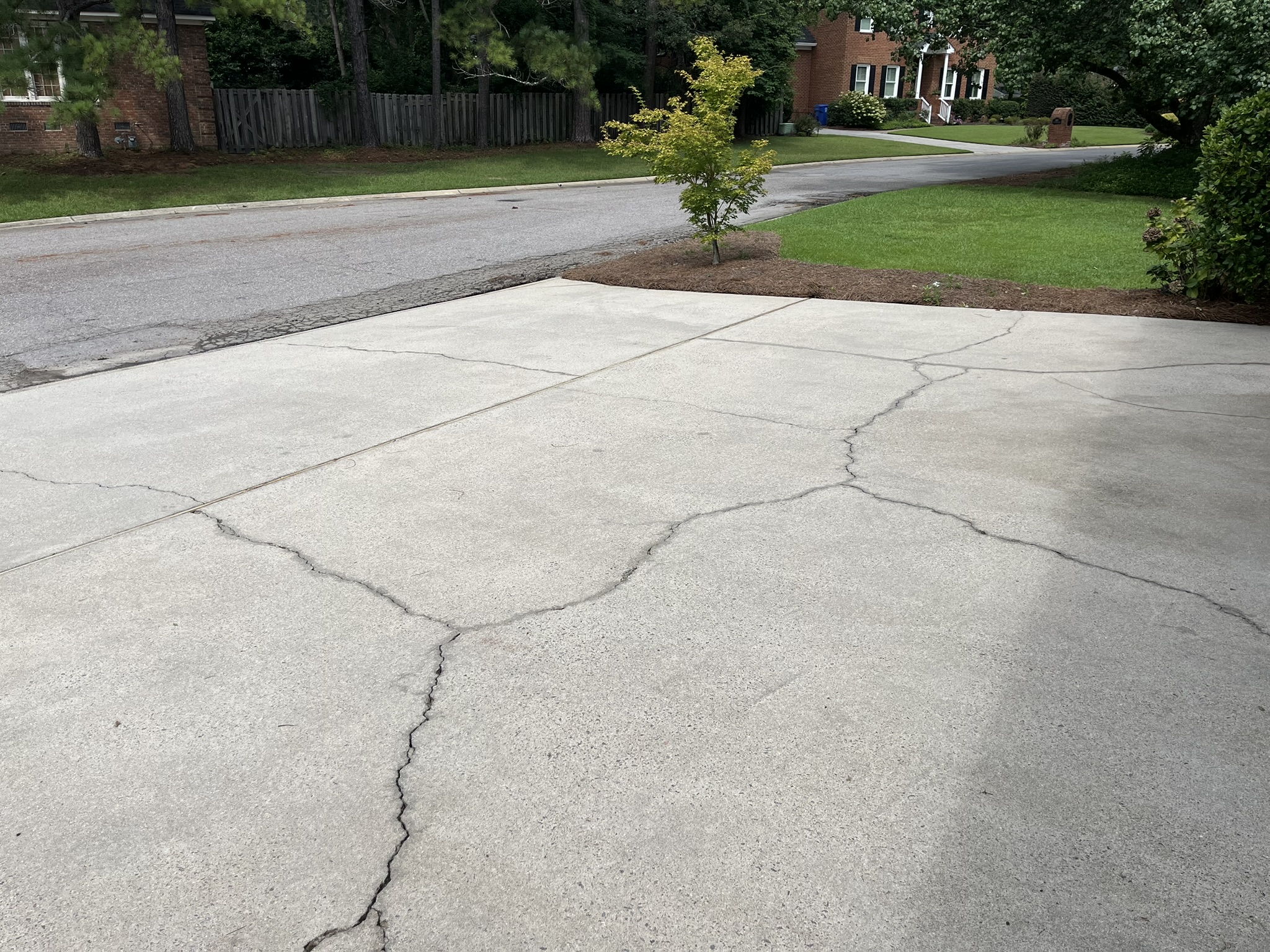Clean driveway after pressure washing