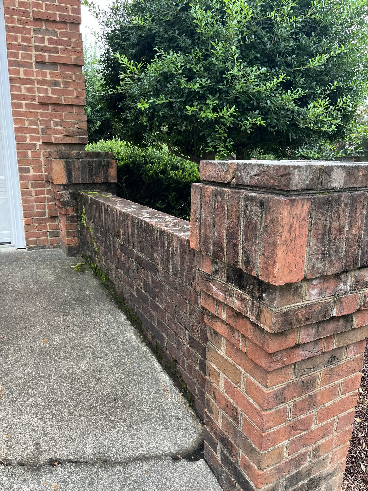 Patio before pressure washing